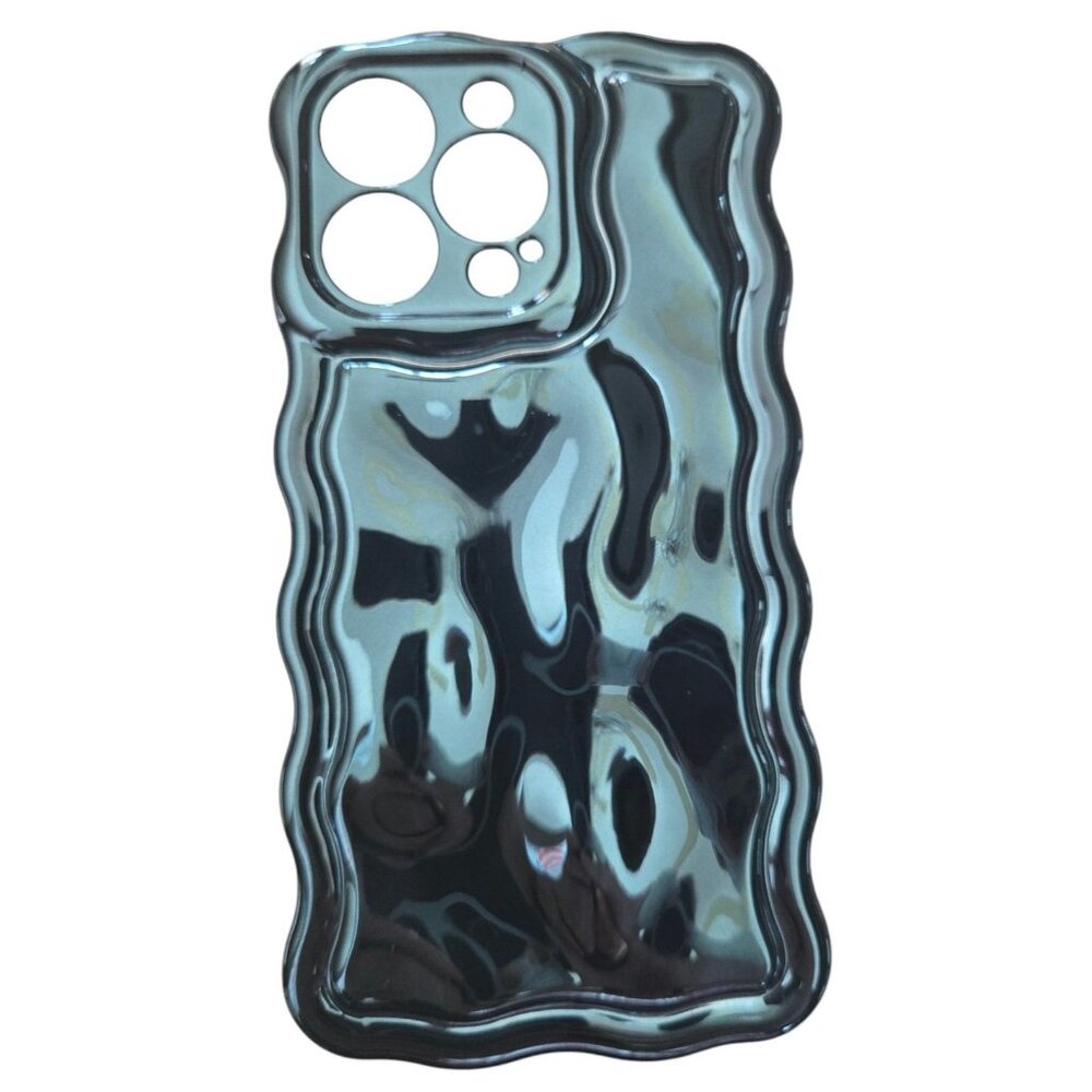 iPhone 13 Pro Phone Case Dark Green Metallic 6.1 Inch 3D Textured Wavy Edge NEW